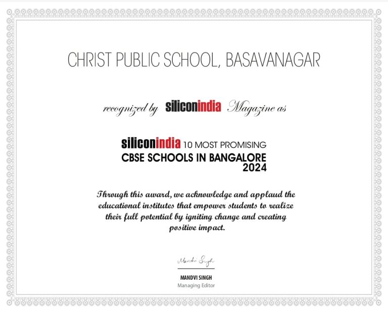 Silicon India 10 Most Promising CBSE Schools in Bangalore 2024